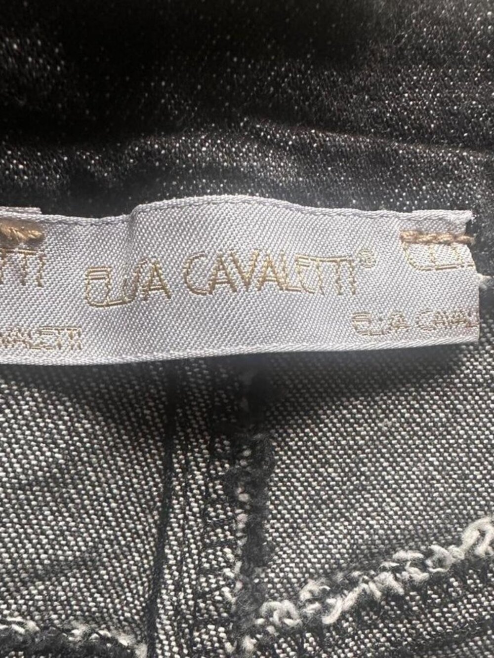 Ella Cavaletti Y2K Embellished Denim Midi Skirt Velvet w/ Brooch M - Picture 5 of 8